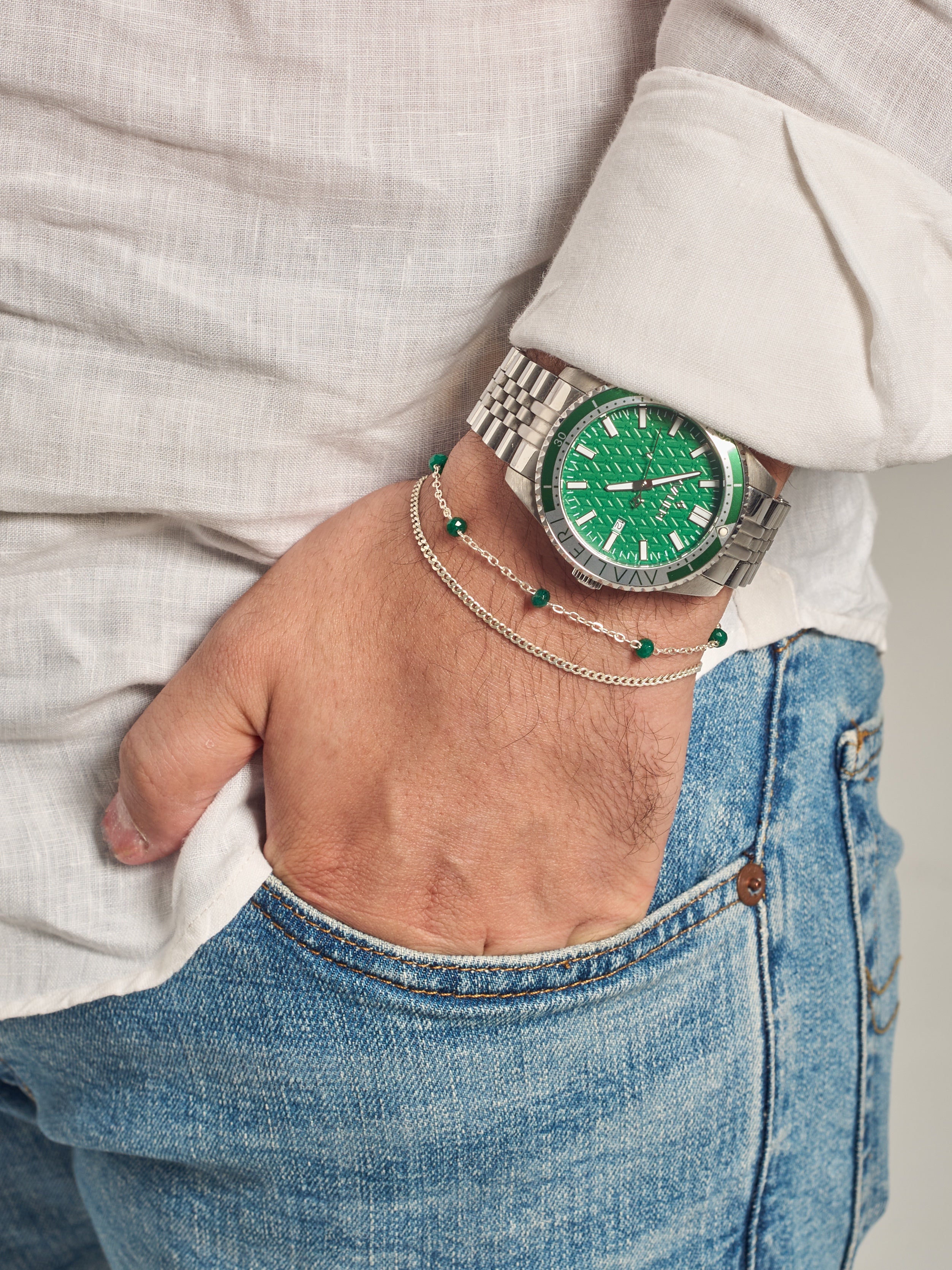 Double Stack Bracelet | GREEN JADE
