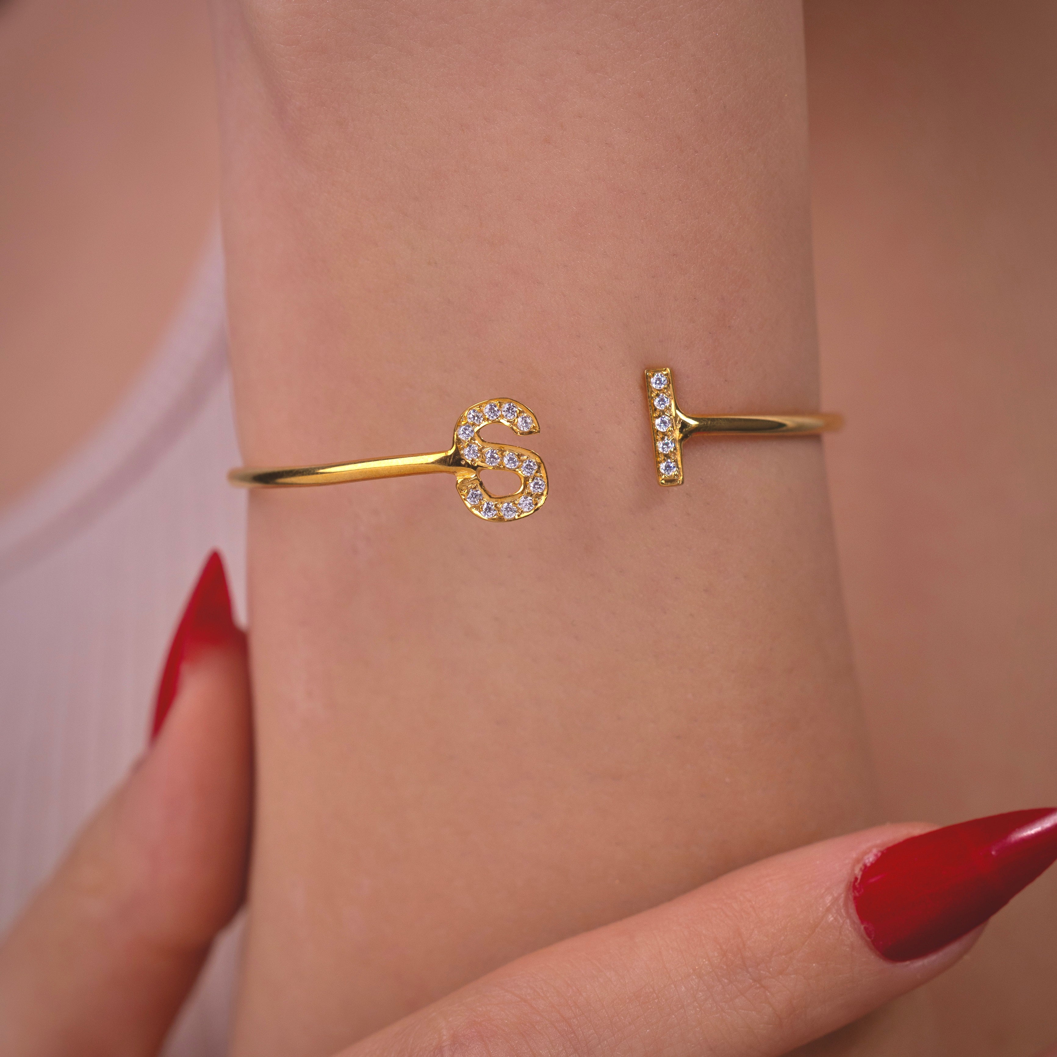 Initials Zircon Bangle
