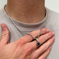 Rope necklace with lapis pendant