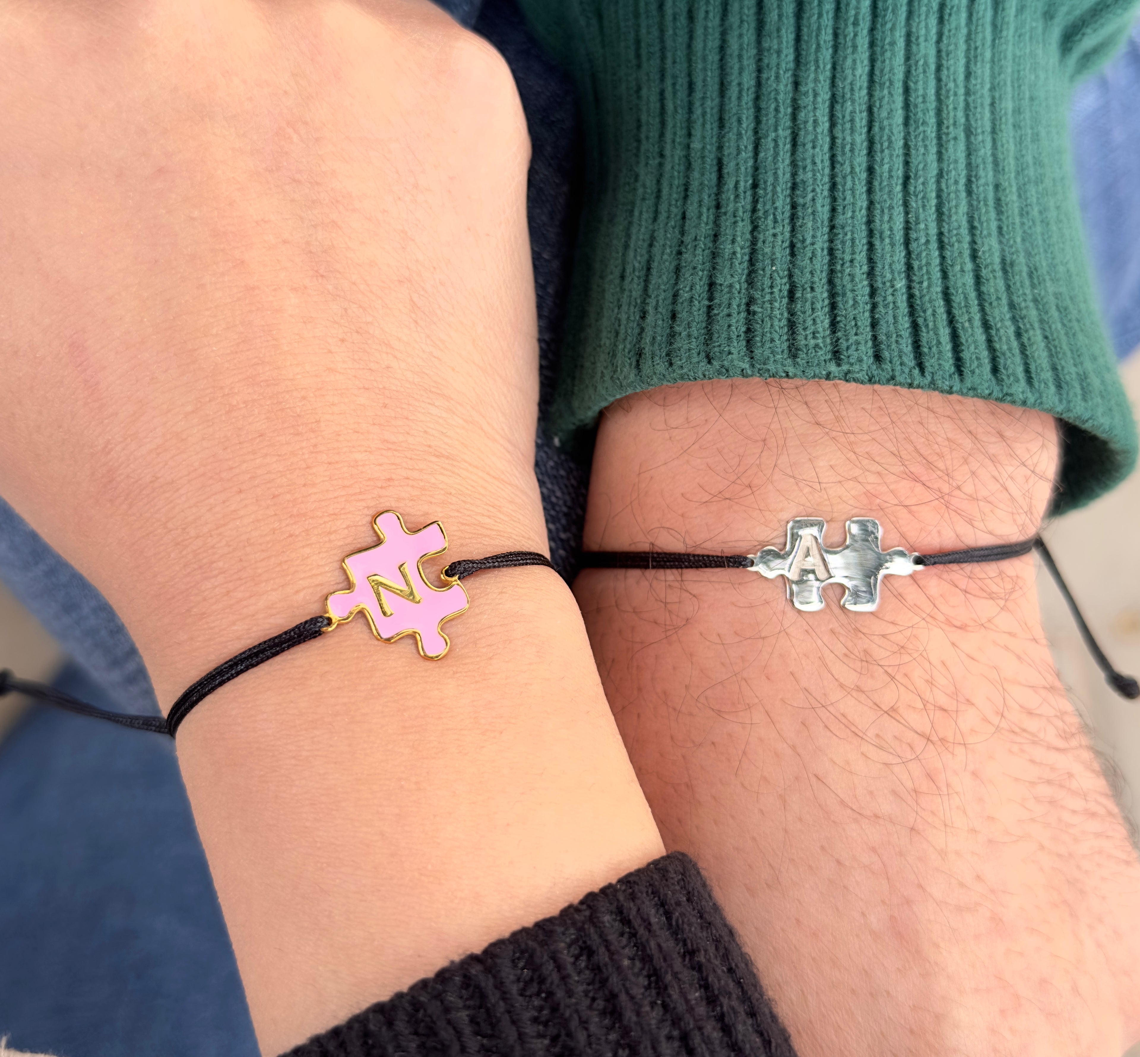 Matching puzzle bracelets