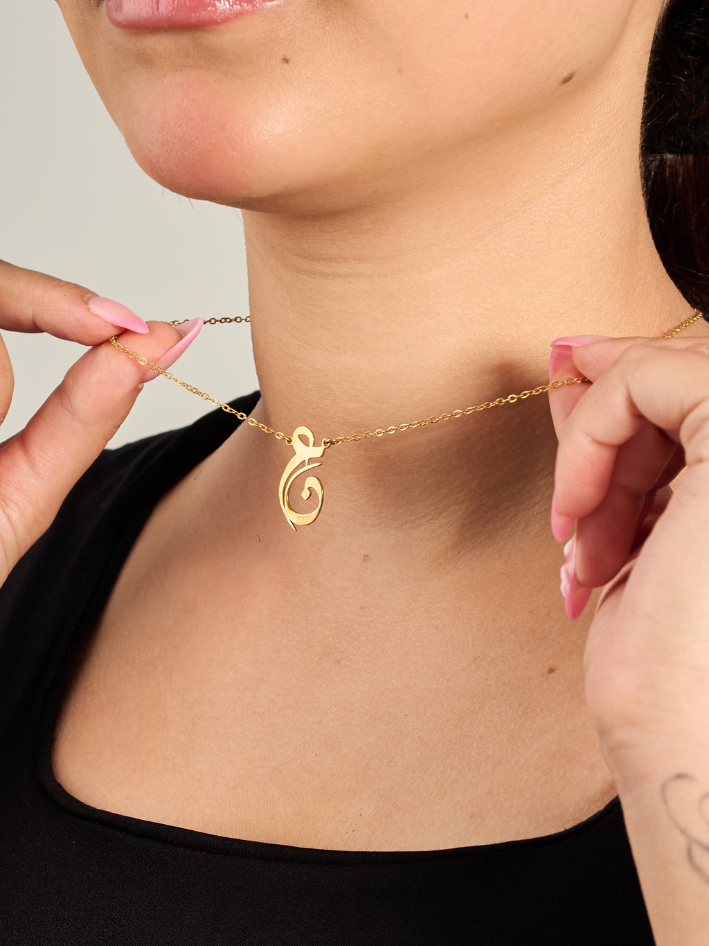 Merged Duo Arabic Letter Necklace