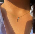 Initial Zircon Letter Necklace