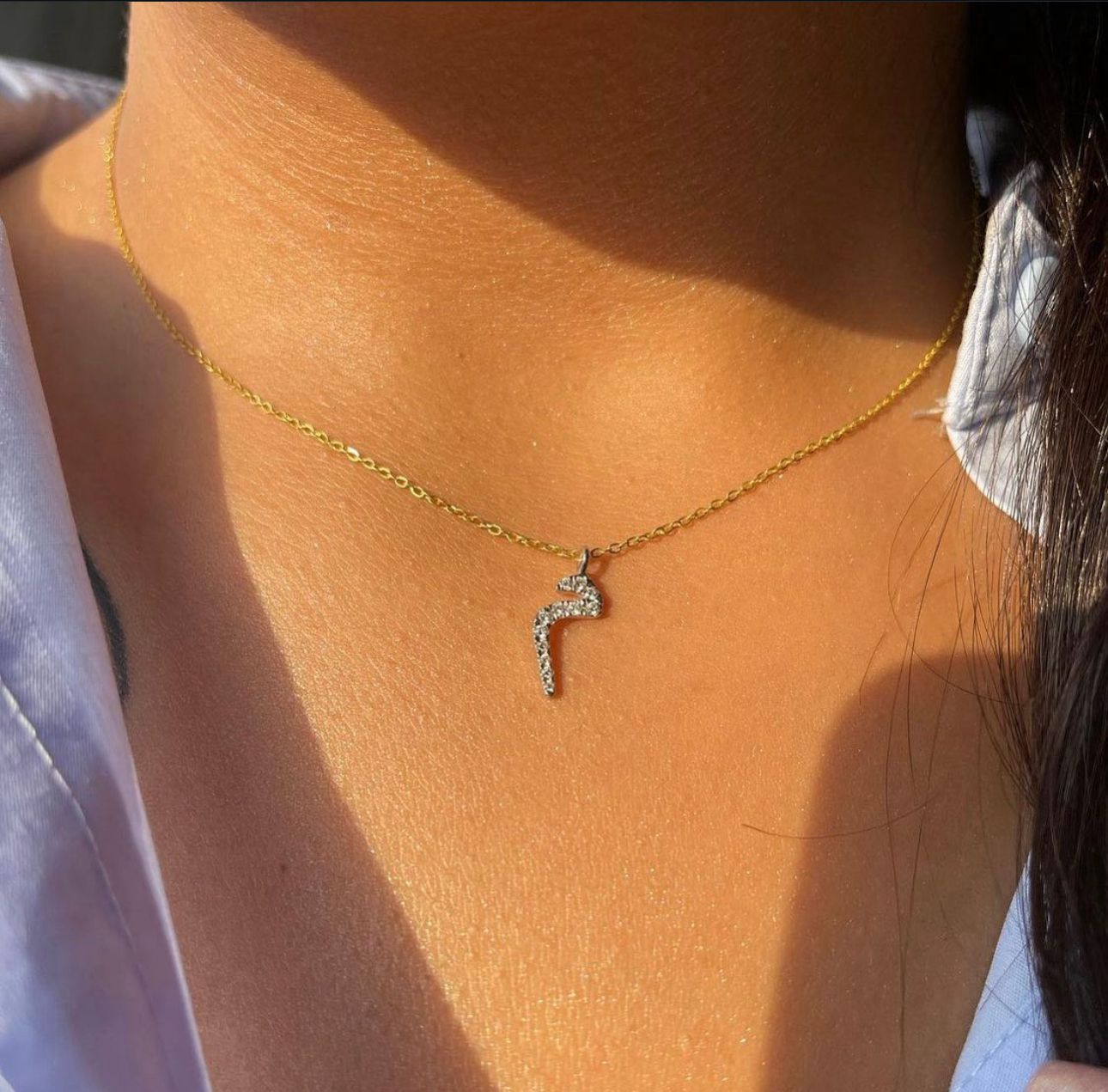 Initial Zircon Letter Necklace