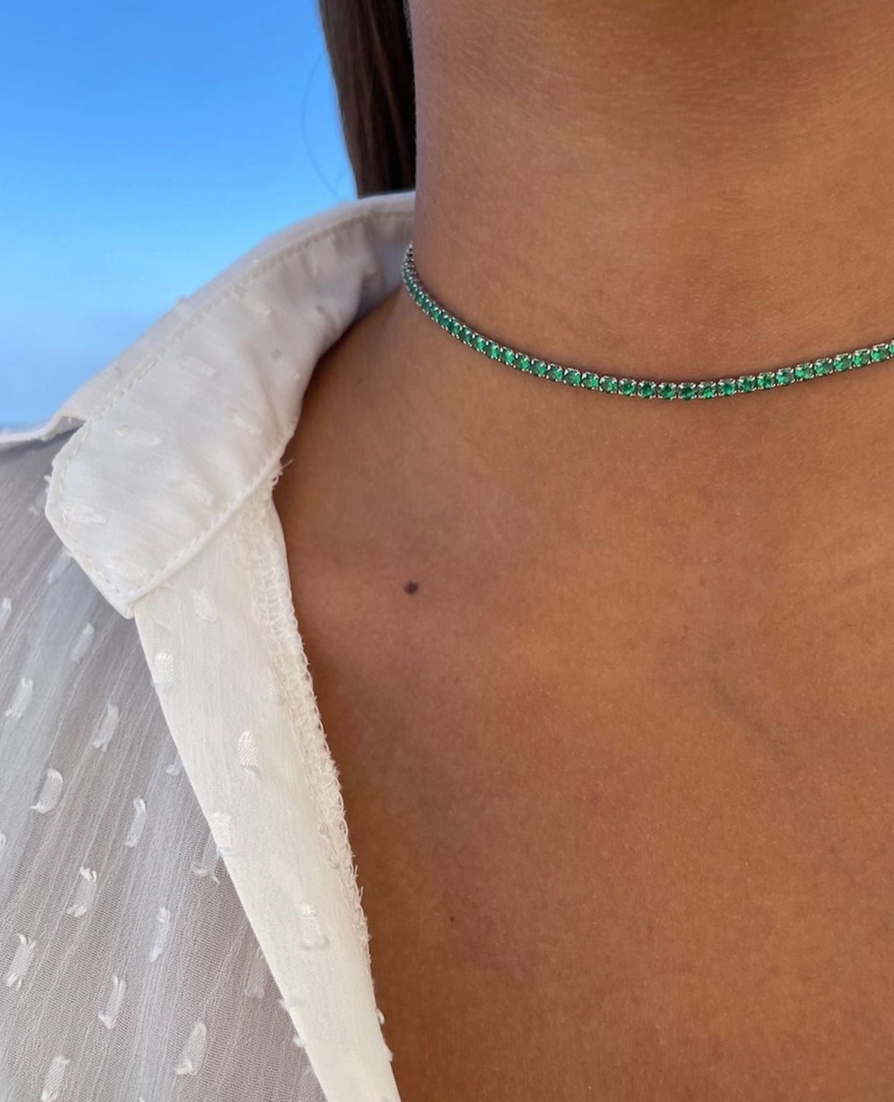 Tennis Green Zircon Choker
